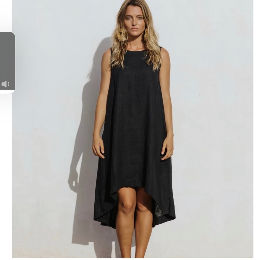 StonenSilver Black linen dress